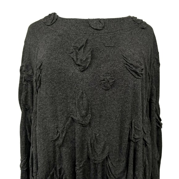 Ralston Art to Wear Oversized Gray Jersey Knit Asymmetrical LS Dress Sweden L - Picture 2 of 7